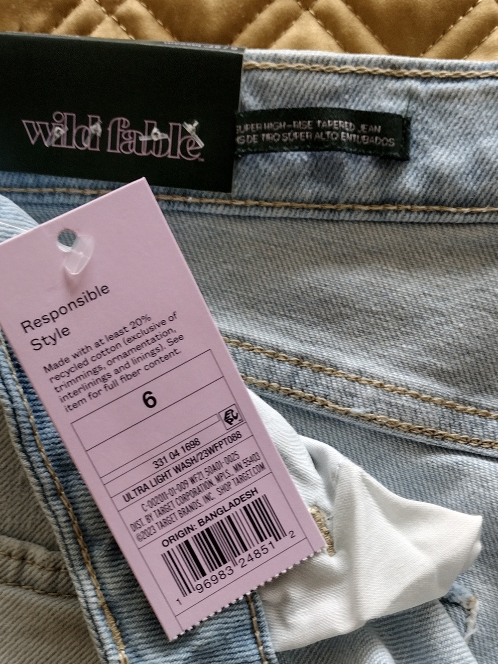 Light Blue Washed Denim High-Rise Tapered Jeans - Picture 5 of 9